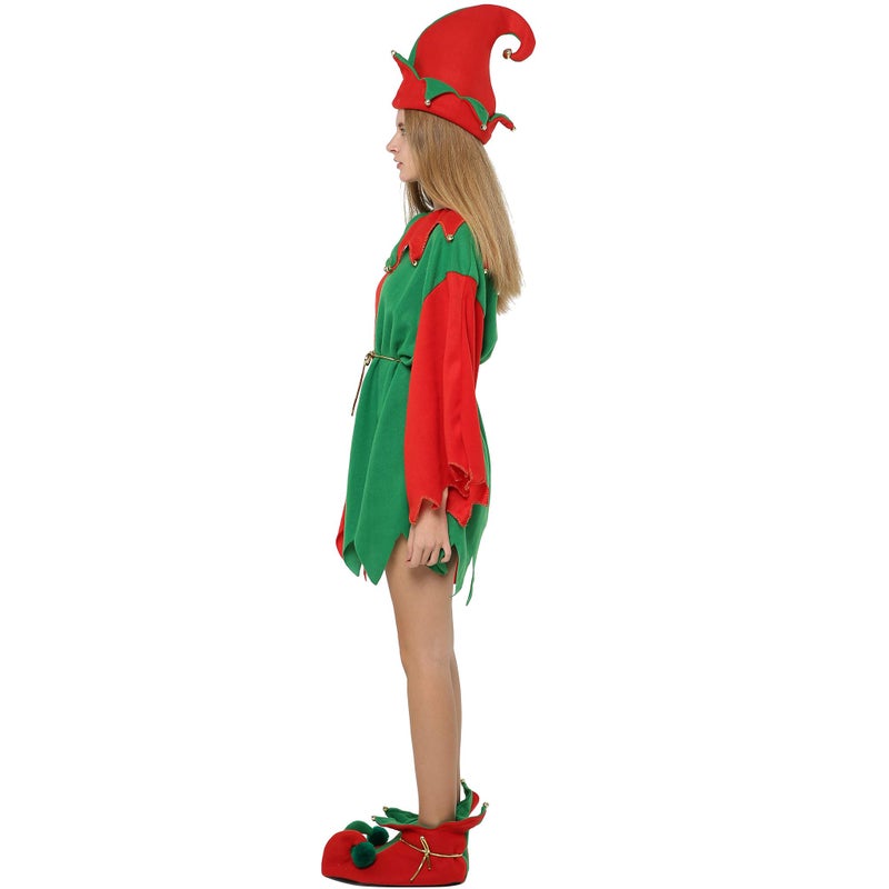 EraSpooky Women Christmas Santa Elf Costume for Christmas Party(One Size) - Image 4
